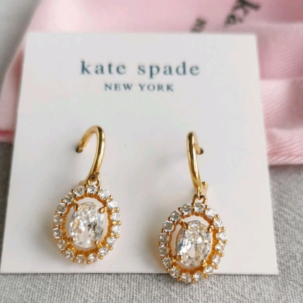 Sold On Another Website -Kate Spade Gold Crystal Victorian Drop Dangle Earrings